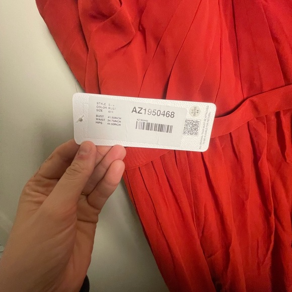 Azazie Evie bridesmaid formal dress size 14 rust color NWT - Picture 7 of 8